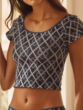 NWT Anthropologie LyreBird Seamless Baby Tee Scoop Back Size M Workout Leisure